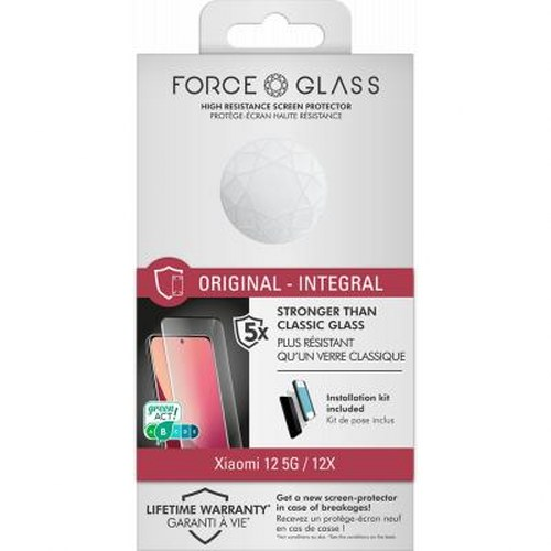 Confezione di protezione schermo Force Glass per Xiaomi 12 5G/12X.