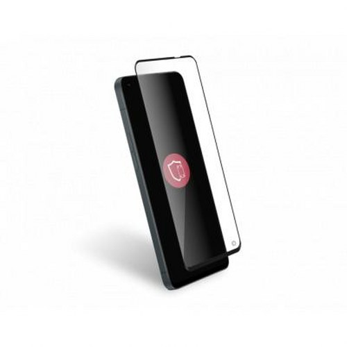 Uno smartphone con una protezione per lo schermo che si sovrappone leggermente.