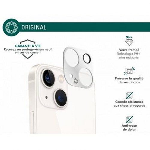 A white phone case with a camera protector, covering the camera lenses.