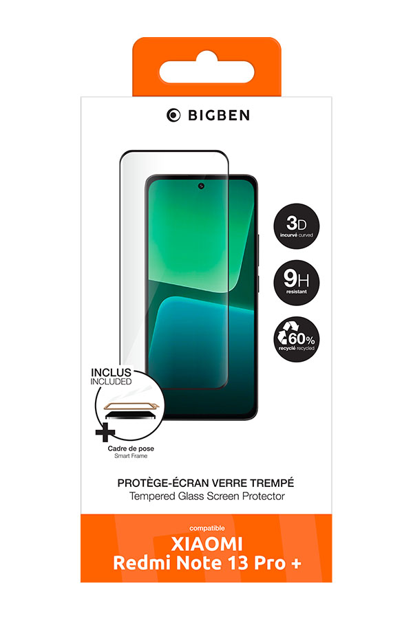 Scatola per una protezione dello schermo in vetro temperato per Xiaomi Redmi Note 13 Pro+.