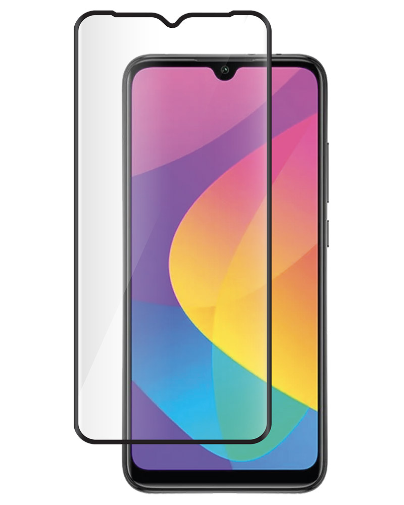 Un protecteur d'écran transparent sur un smartphone avec fond d'écran coloré.