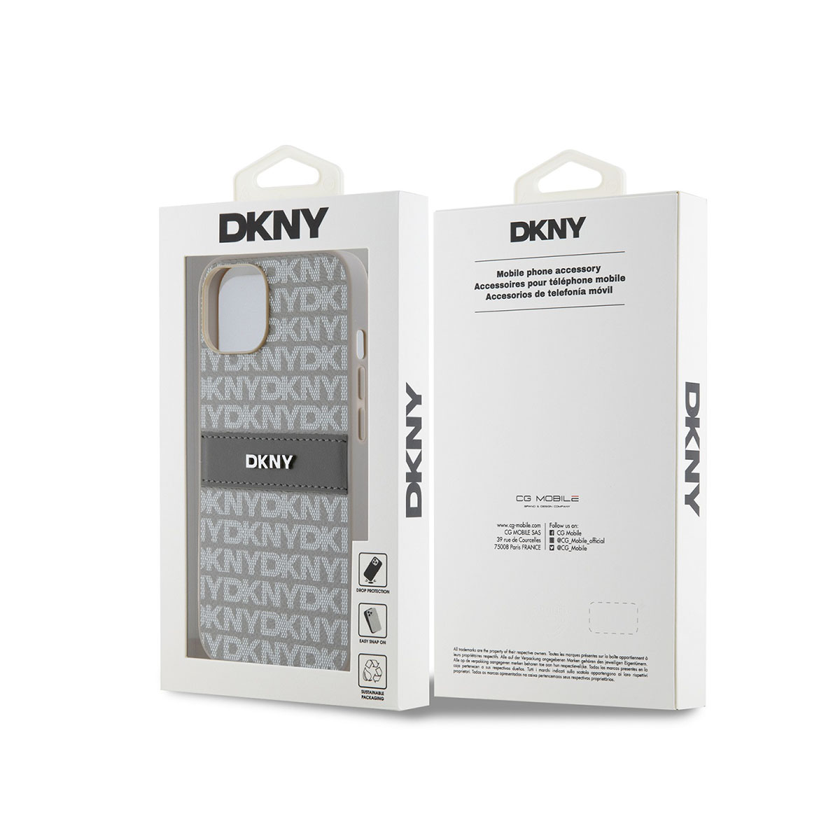 Custodia DKNY in confezione con motivo logo DKNY ripetuto.