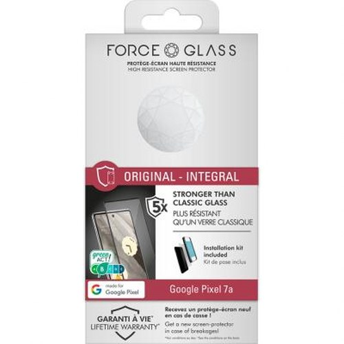 Confezione di protezione schermo FORCE GLASS per Google Pixel 7a.