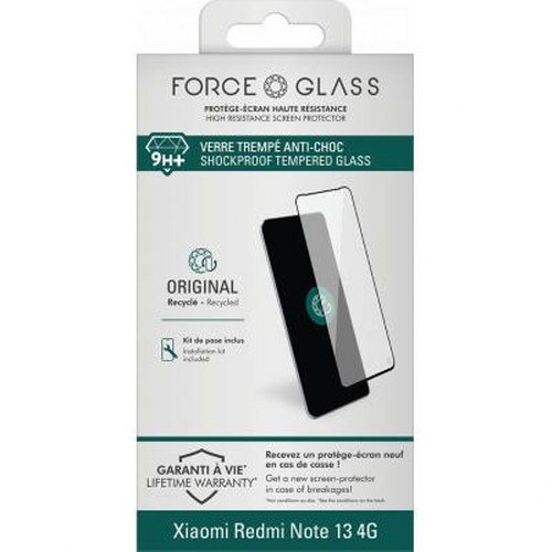 Confezione protettore schermo FORCE GLASS per Xiaomi Redmi Note 13 4G.