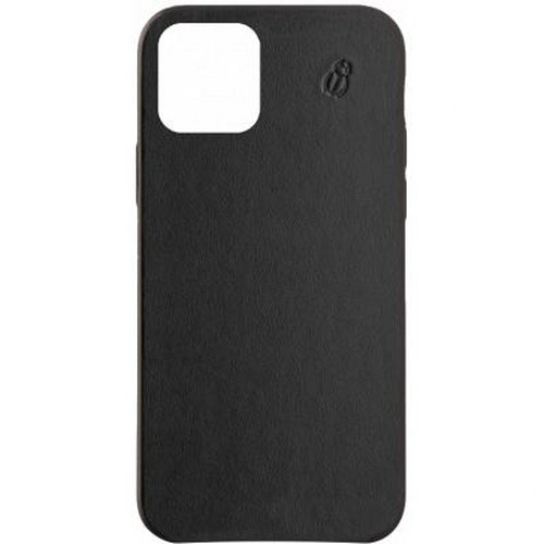 Custodia nera per telefono con ritaglio fotocamera bianco e piccolo logo.
