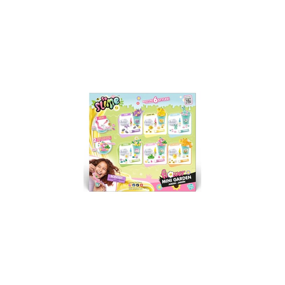 Caja colorida para un kit de juguete de slime con 6 estilos y accesorios diferentes.