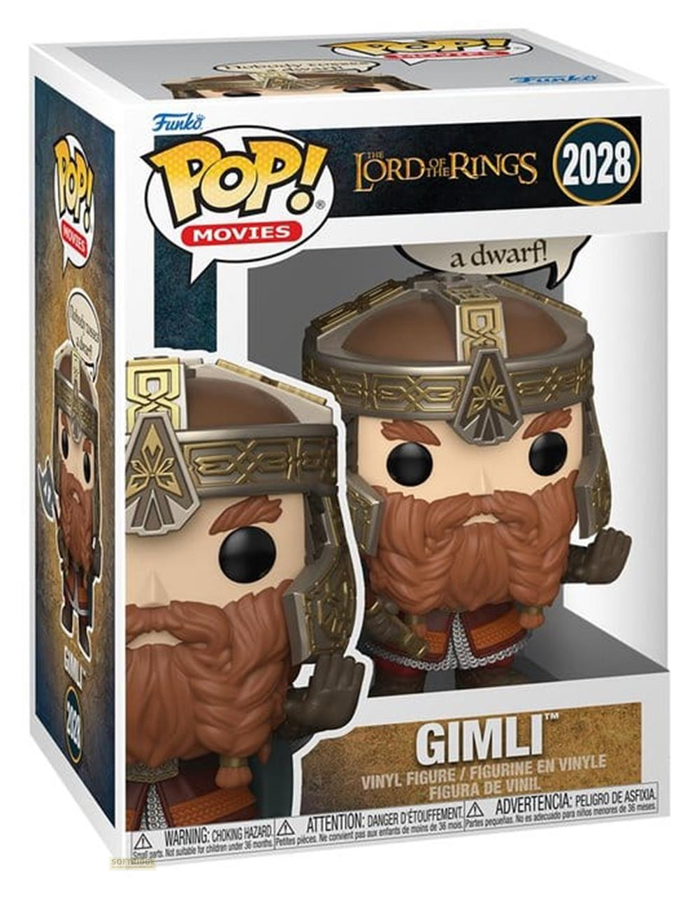 Figura Funko Pop! Gimli de El Señor de los Anillos, con casco y barba.