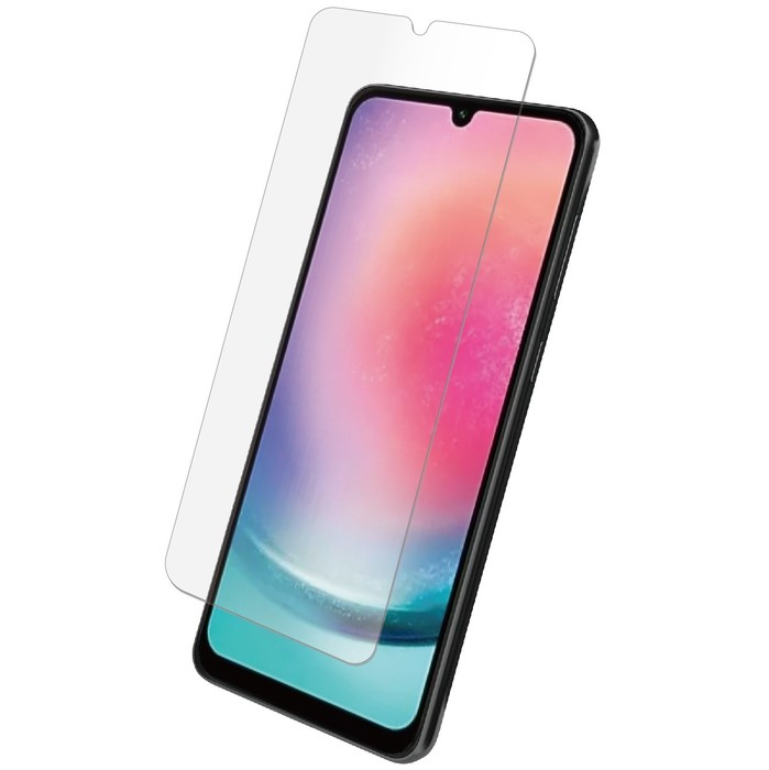 Uno smartphone con una protezione per lo schermo in vetro sopra.