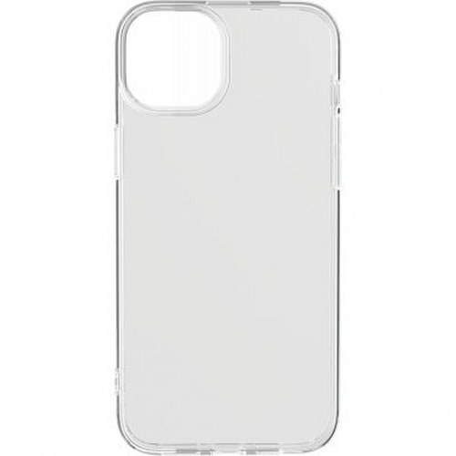 Una cover trasparente per smartphone con ritaglio rettangolare.