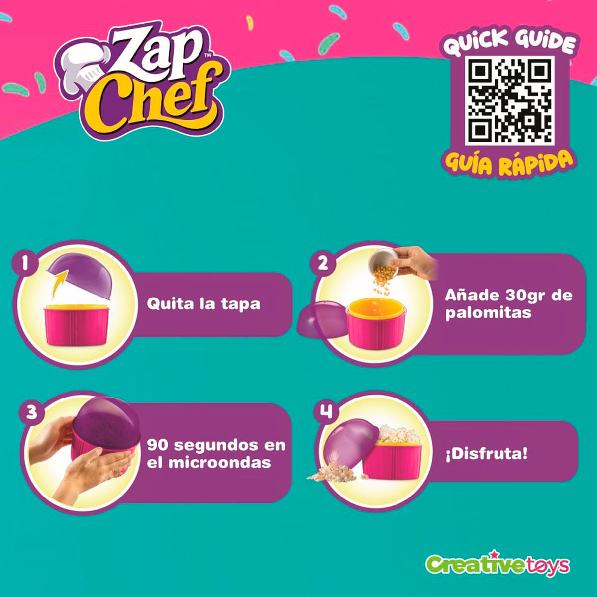 Instrucciones: Quitar tapa, añadir maíz, microondas, disfrutar.