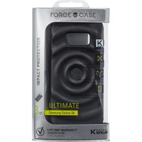Custodia Force Case nera per Samsung Galaxy S8 con protezione antiurto e garanzia a vita.