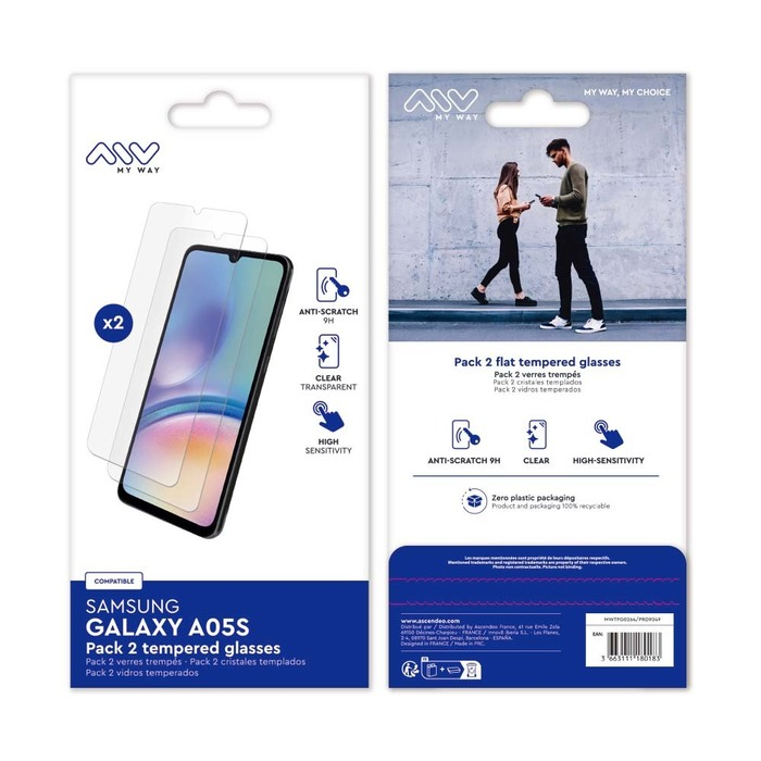 Confezione per 2 protezioni schermo Samsung Galaxy A05s.
