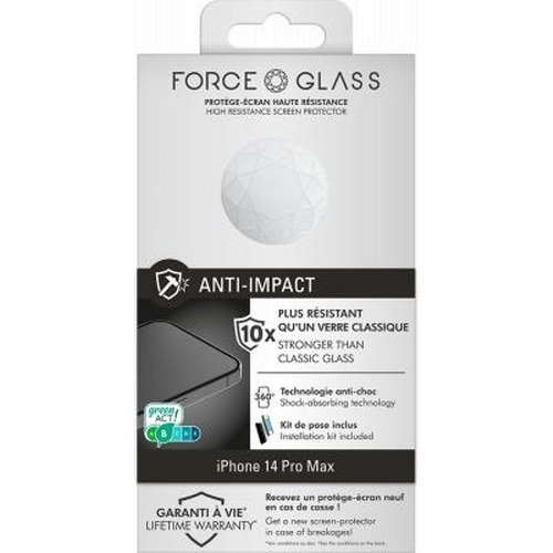 Box for an iPhone 14 Pro Max tempered glass screen protector.