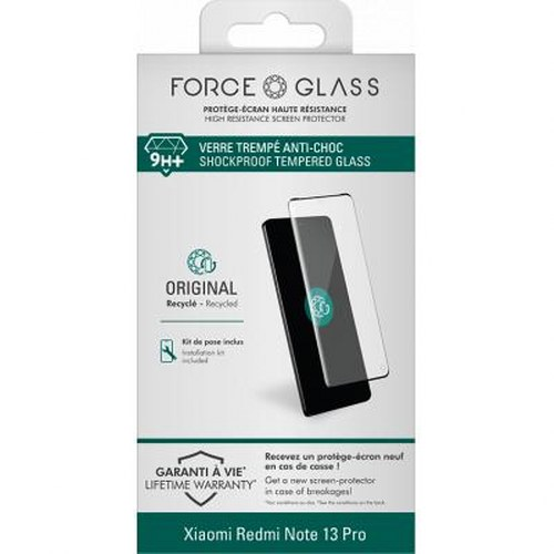 Confezione di una protezione schermo Force Glass per Xiaomi Redmi Note 13 Pro.