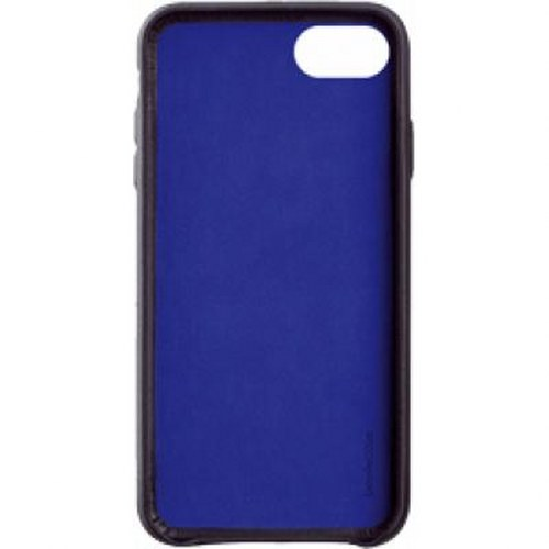 Una custodia per telefono blu scuro con bordo nero.
