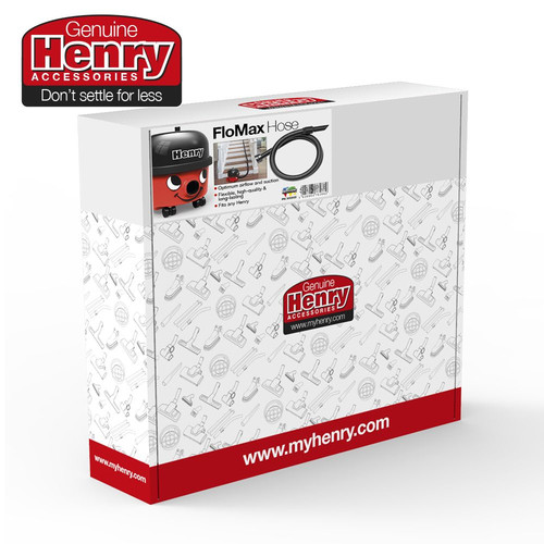 Scatola per tubo Henry FloMax con logo Henry e grafiche prodotto.