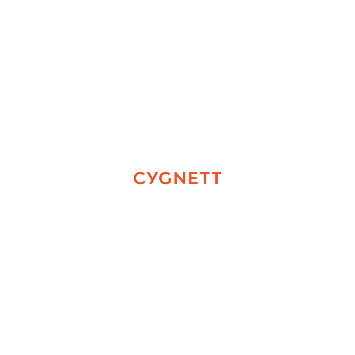 La parola arancione CYGNETT è visualizzata su sfondo bianco.