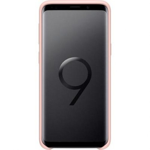 Una cover rosa per telefono con uno schermo scuro che mostra il numero 9.