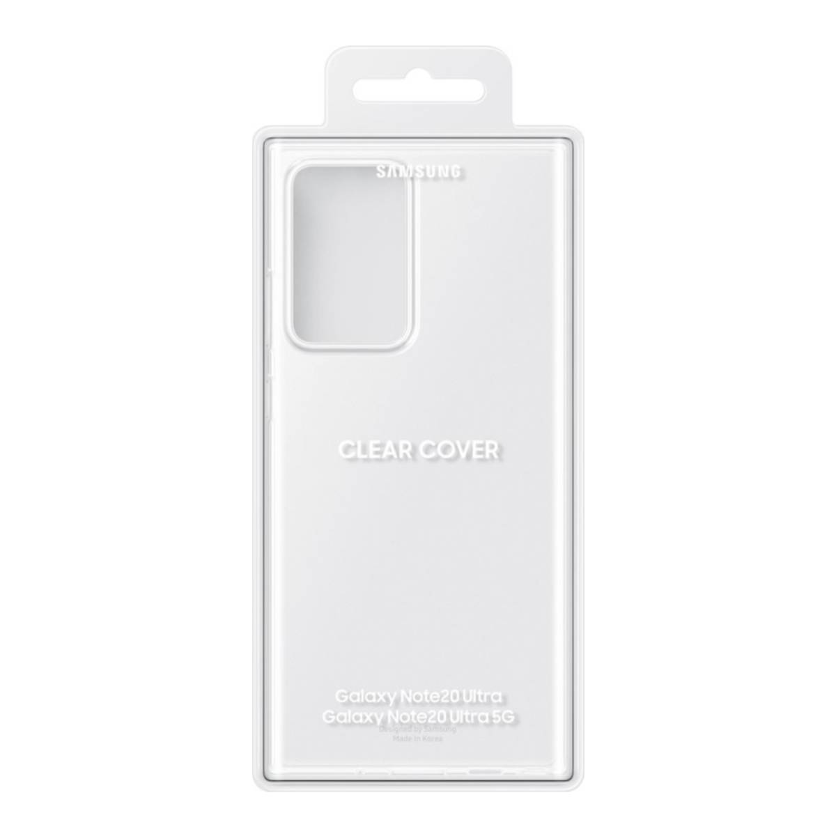 Custodia trasparente Samsung Galaxy Note20 Ultra in confezione.