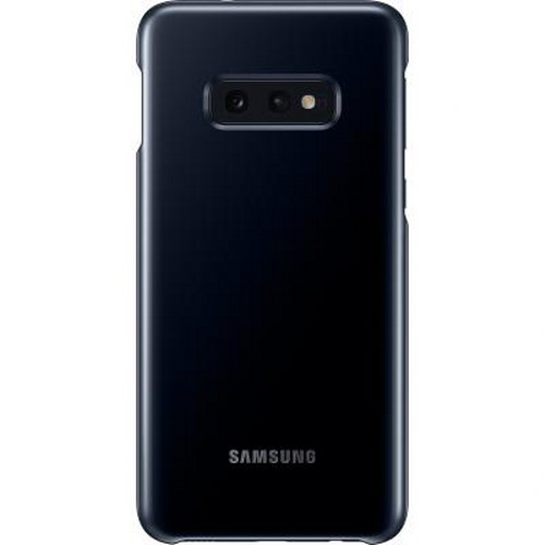 Teléfono inteligente Samsung azul oscuro con cámara dual horizontal y logo.