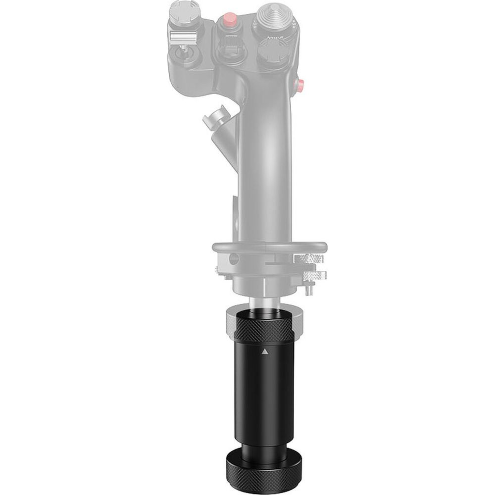 Extension de base de joystick noire avec poignée texturée, fixée à une base de joystick grise.