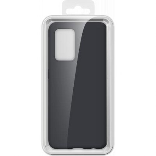 Dunkelgraue Handyhülle in transparenter Verpackung mit Aufhänger.