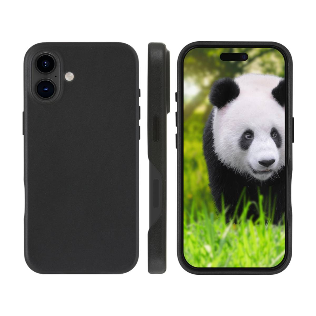 Coque de téléphone noire avec écran panda