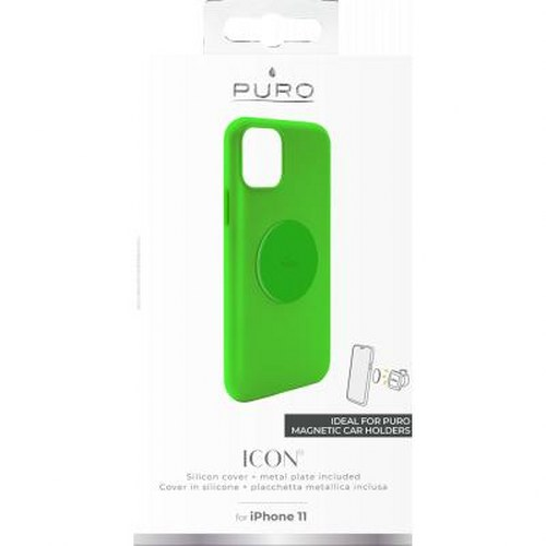 Custodia verde Puro per iPhone 11 con supporto magnetico.