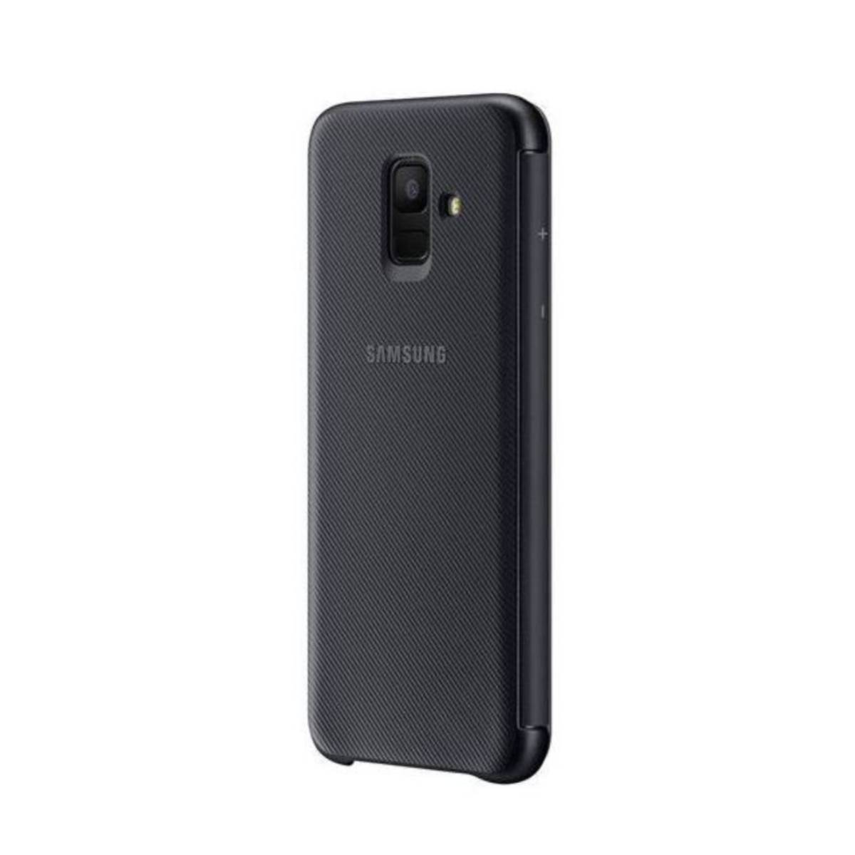Custodia grigio scuro a coste con logo Samsung.