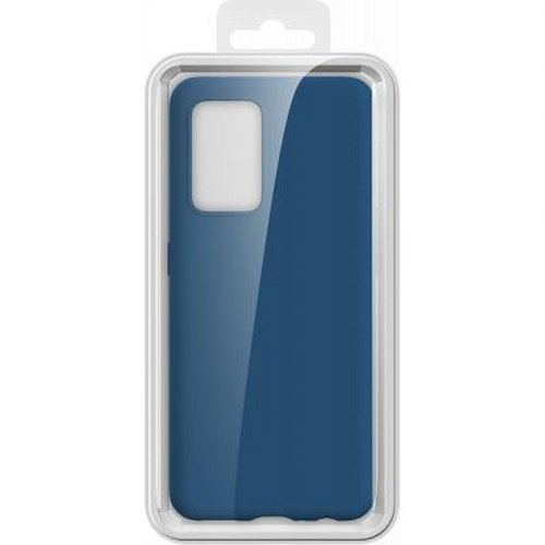 Custodia blu scuro in confezione trasparente con gancio.