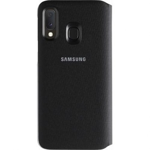 Custodia nera Samsung con fotocamera e sensore impronte.