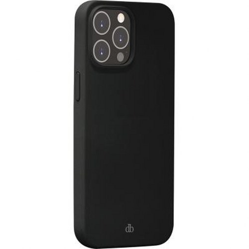Custodia nera per telefono con tre fotocamere sul retro.