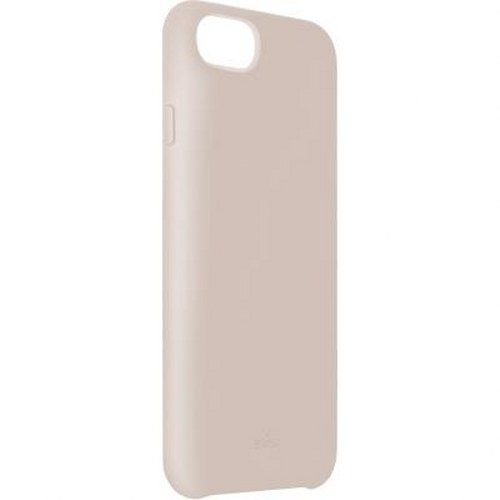 Una custodia per telefono in silicone rosa pallido con ritaglio per fotocamera.