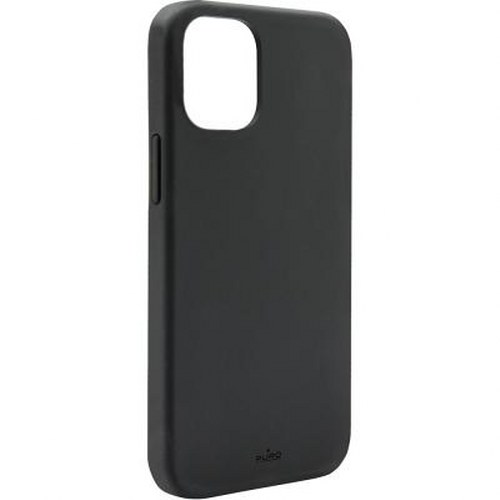 Custodia nera per telefono con ritaglio per fotocamera e pulsanti laterali.