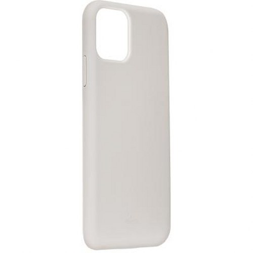 Una custodia per telefono bianca con un ritaglio rettangolare per la fotocamera.