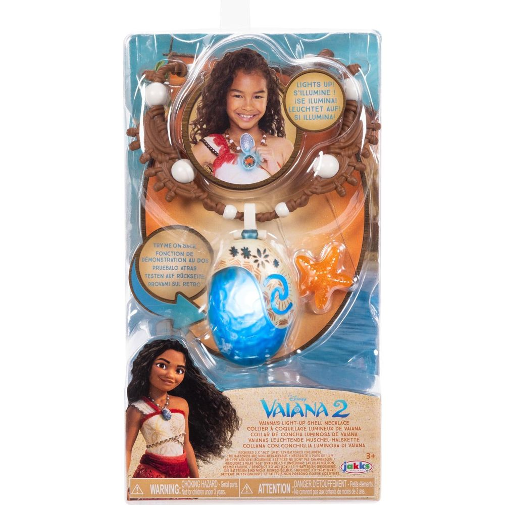 Collar de juguete Vaiana 2 con colgante de concha, se ilumina, con Moana y estrella.