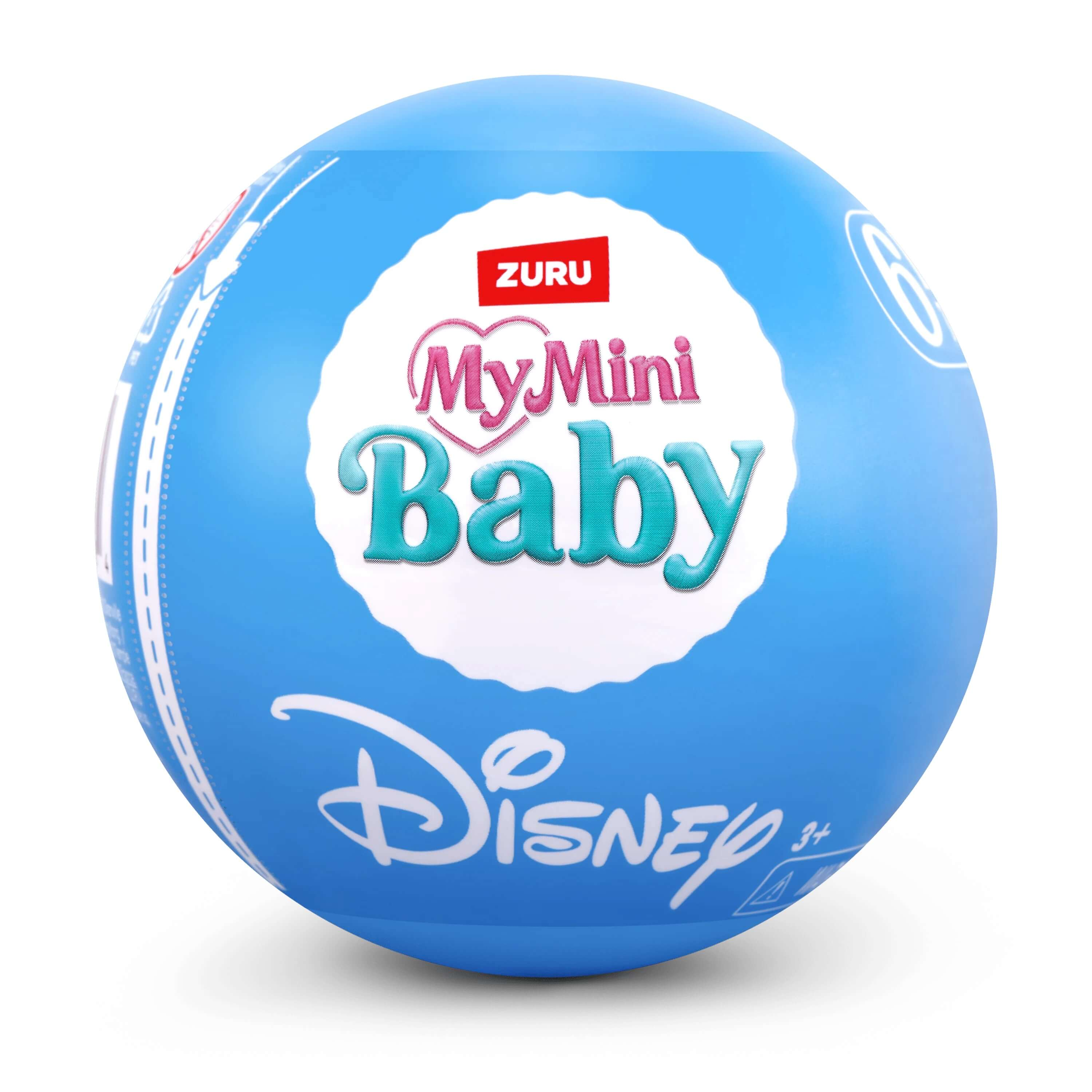 Una pelota azul con "MyMini Baby" y el logo de Disney.