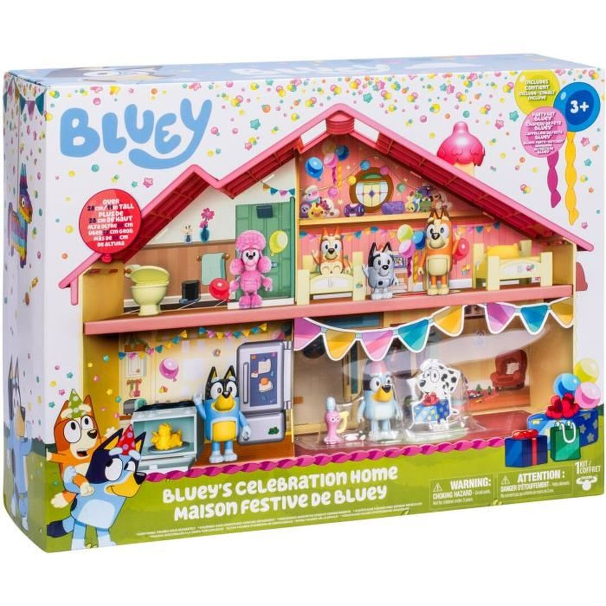 Casa de Celebración de Bluey con figuras y accesorios, para mayores de 3 años.