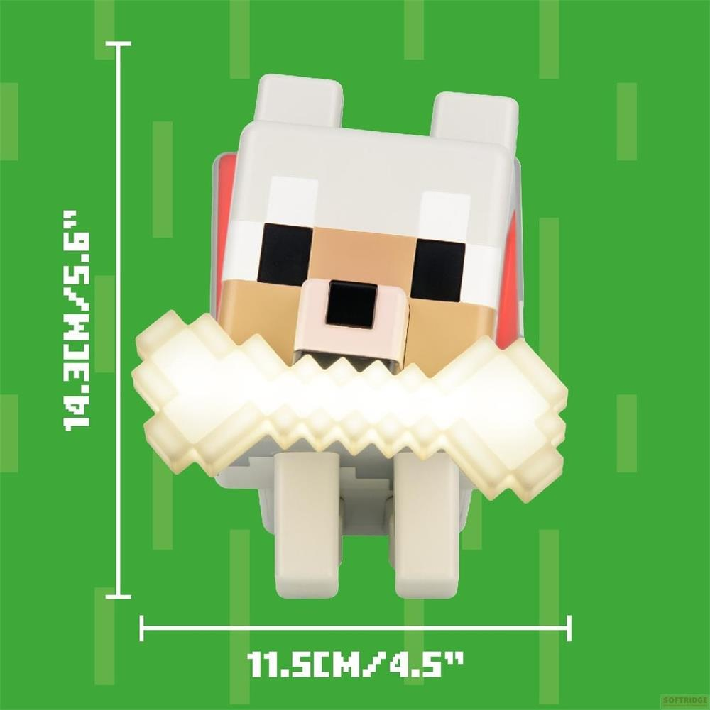 Ein Pixel-Hund mit Knochen im Vordergrund auf grünem Hintergrund.