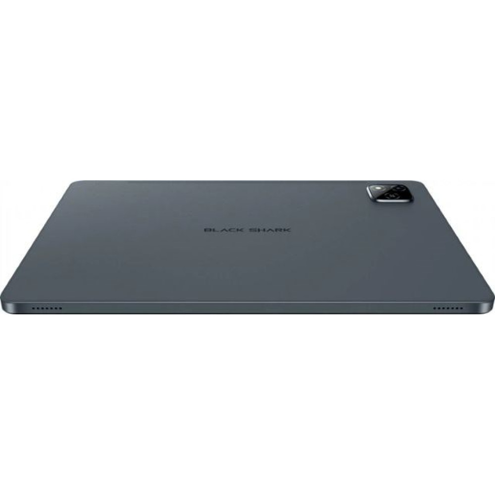 Szary tablet z napisem „BLACK SHARK” i tylnym aparatem.