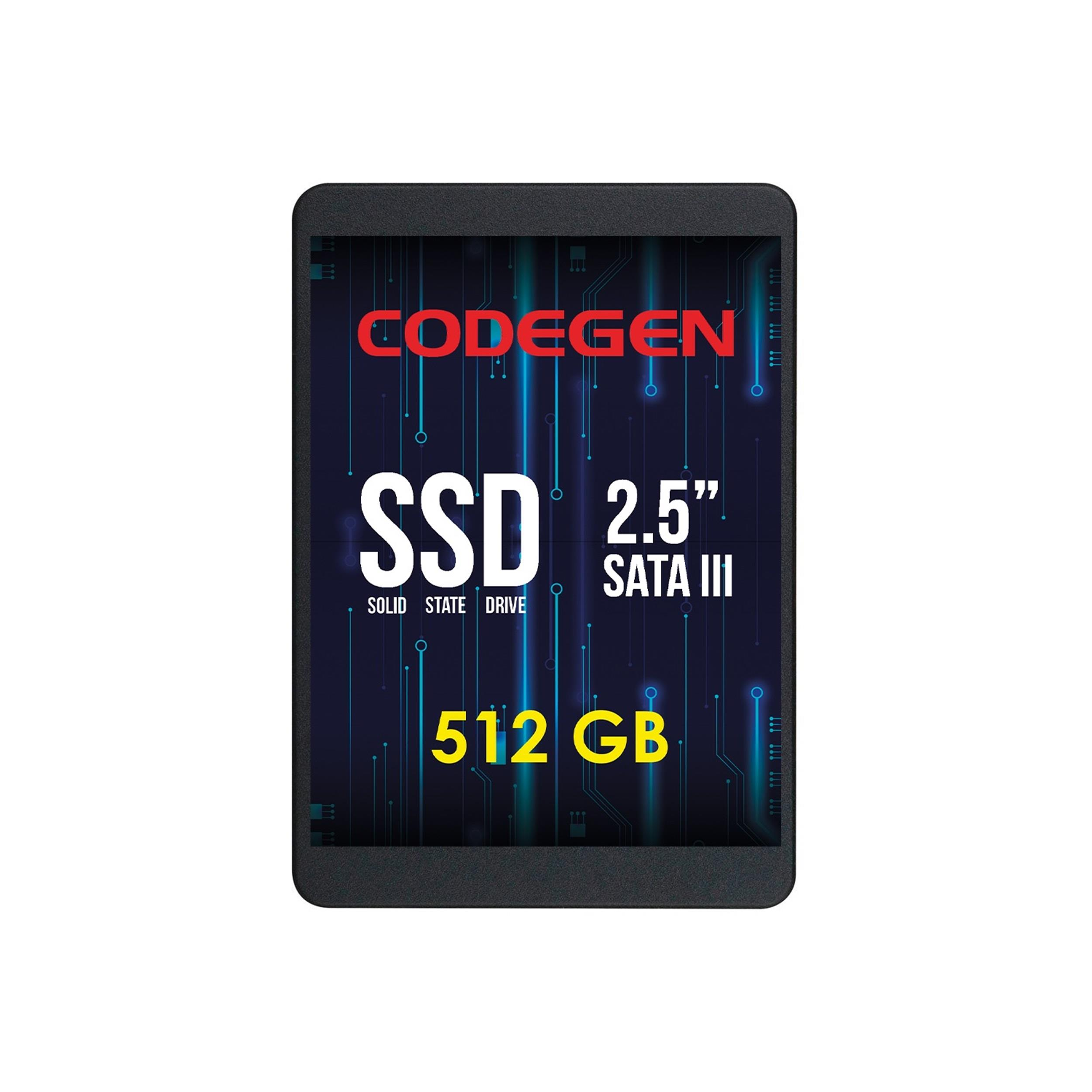 CODEGEN SSD 2.5" SATA III 512 GB devre kartı tasarımlı.