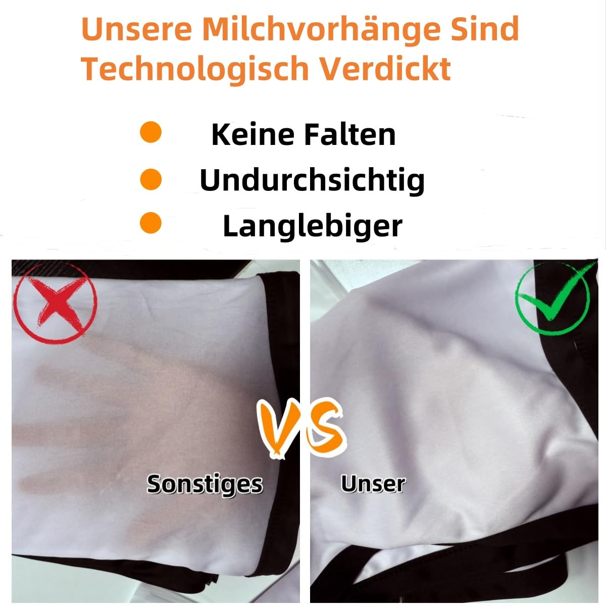Vergleich von Milchvorhängen: Faltenfrei, blickdicht, langlebig im Vergleich zu anderen.