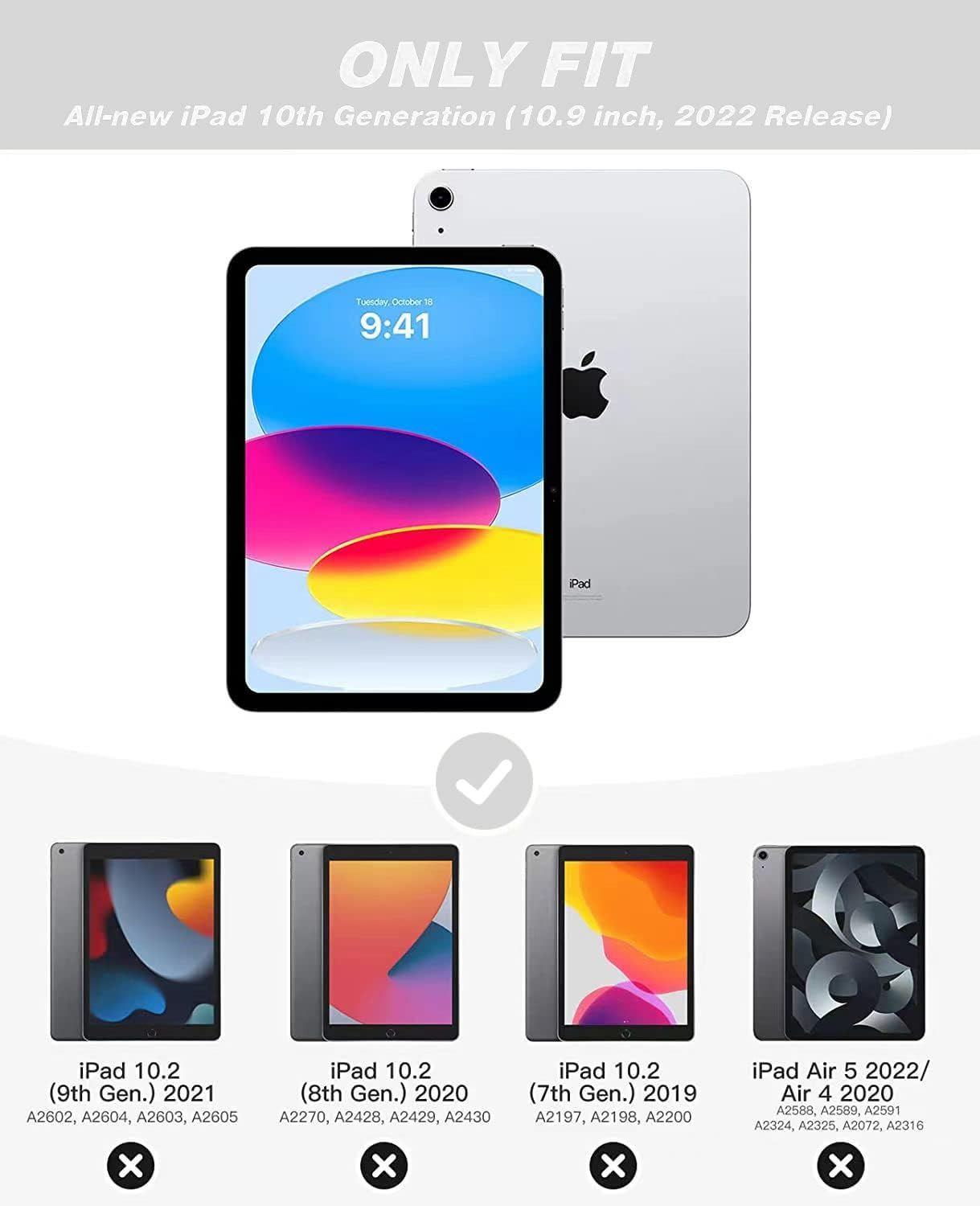 Ein silbernes iPad 10. Gen. und ein weiteres daneben. Unten vier iPads.
