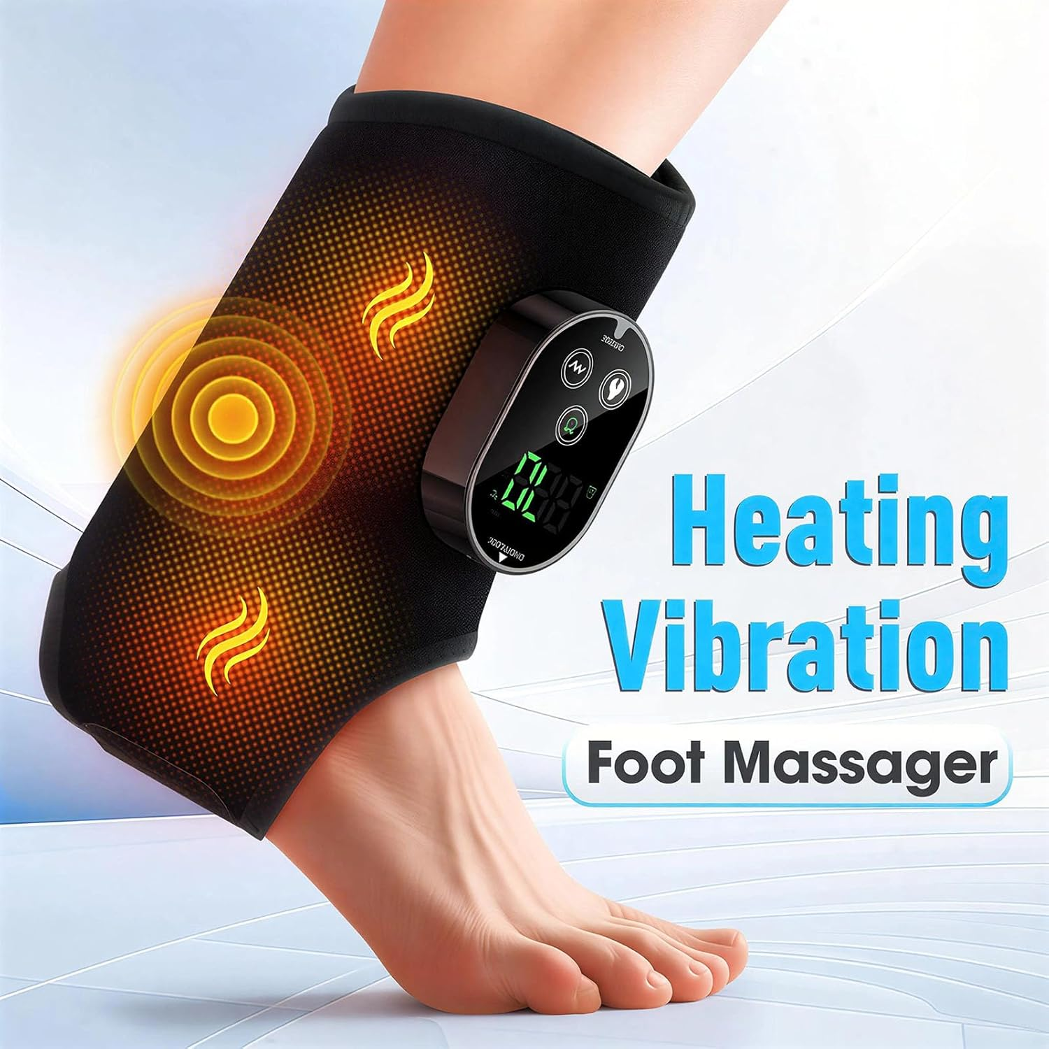 Fußmassagerät mit Heizung und Vibration am Knöchel.