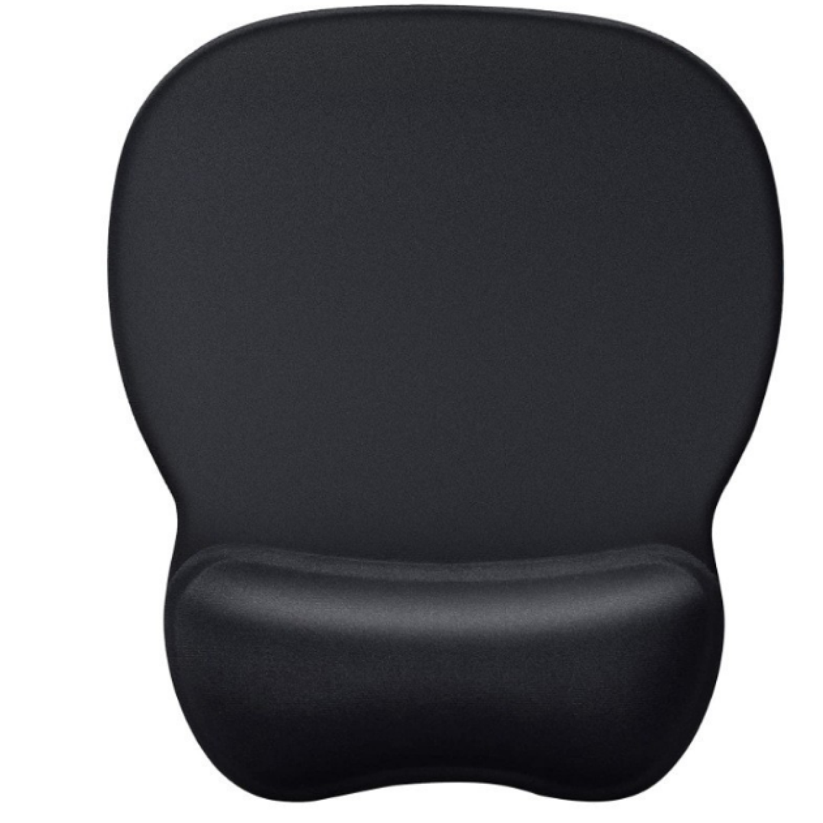 Schwarze Handballenauflage für eine Maus mit ergonomischer Wölbung.