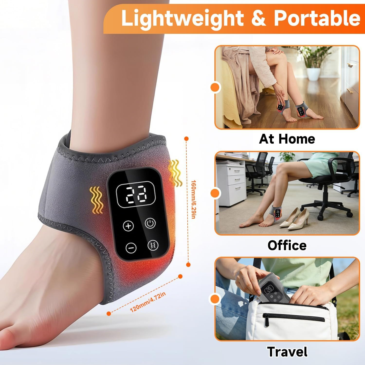Ein Fußmassagegerät mit Display, das zu Hause, im Büro und auf Reisen verwendet wird.