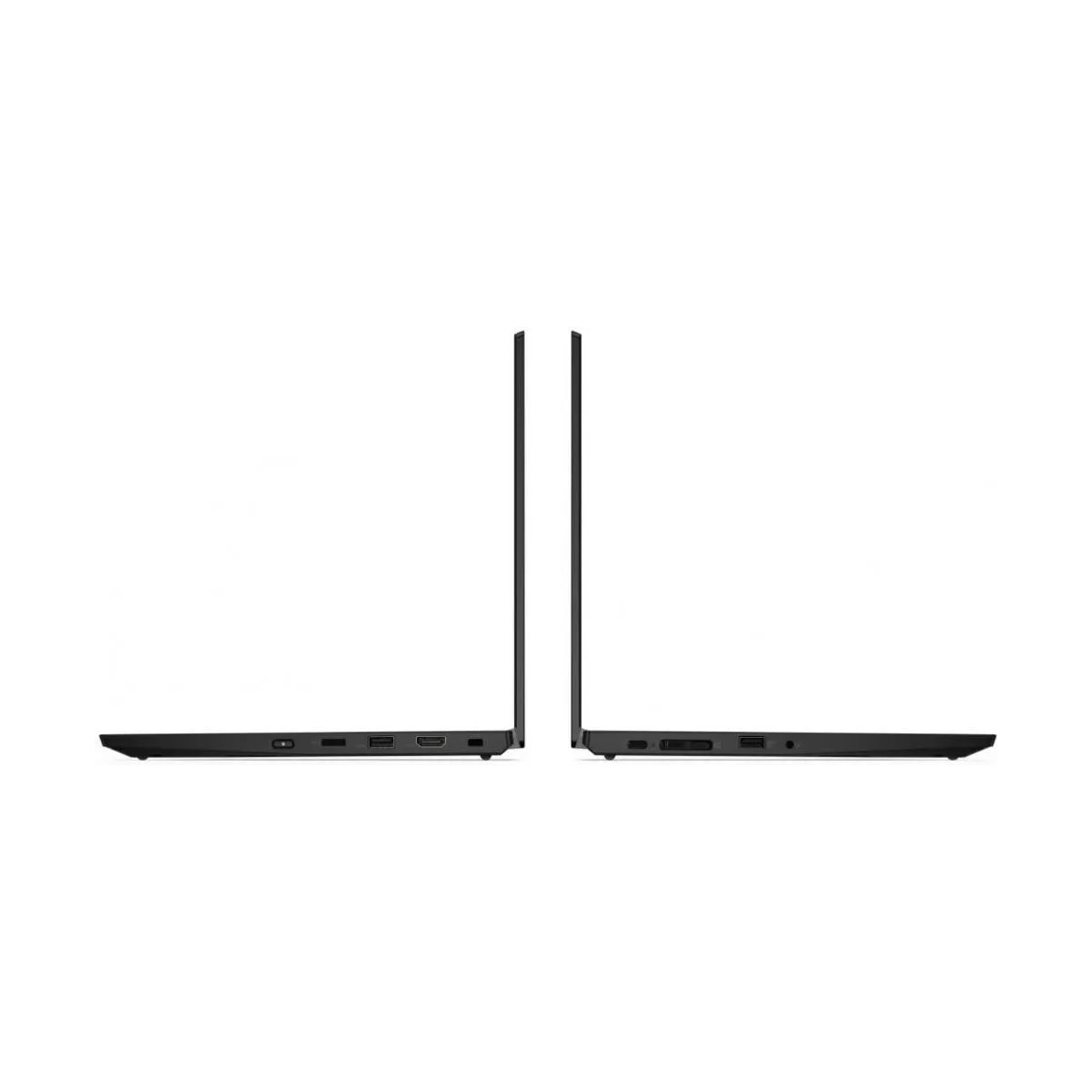 Zwei schwarze Laptops von der Seite auf weißem Hintergrund.