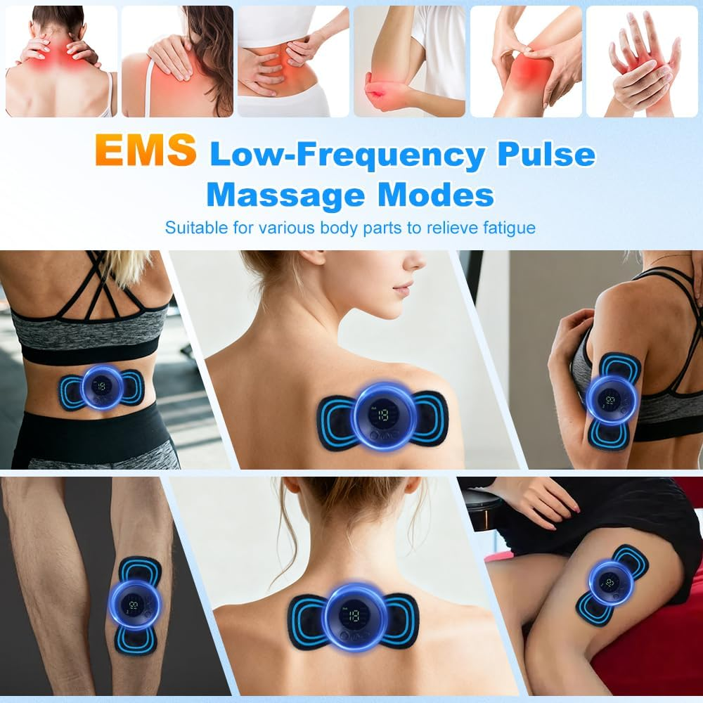 EMS Massagegerät: Anwendungsbereiche Nacken, Rücken, Ellenbogen, Knie, Hände, Arm, Bein.