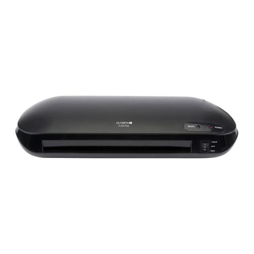 Schwarzer Olympia A250 Plus Laminator mit Bedienelementen und Anzeigen.