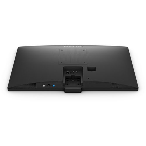 Tył czarnego monitora z portami i logo BenQ.
